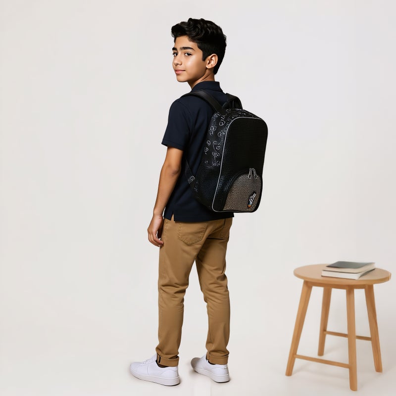 light_and_nine Backpack-With Jibbitz-2 Cmprt With Zipper Closure- (Eva) Black \ 32X15X41 - Image 2